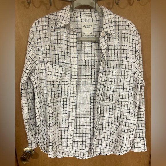 #1- ABERCROMBIE AND FITCH-oversized cotton blend shaket - Picture 1 of 4